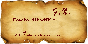 Frecko Nikodém névjegykártya